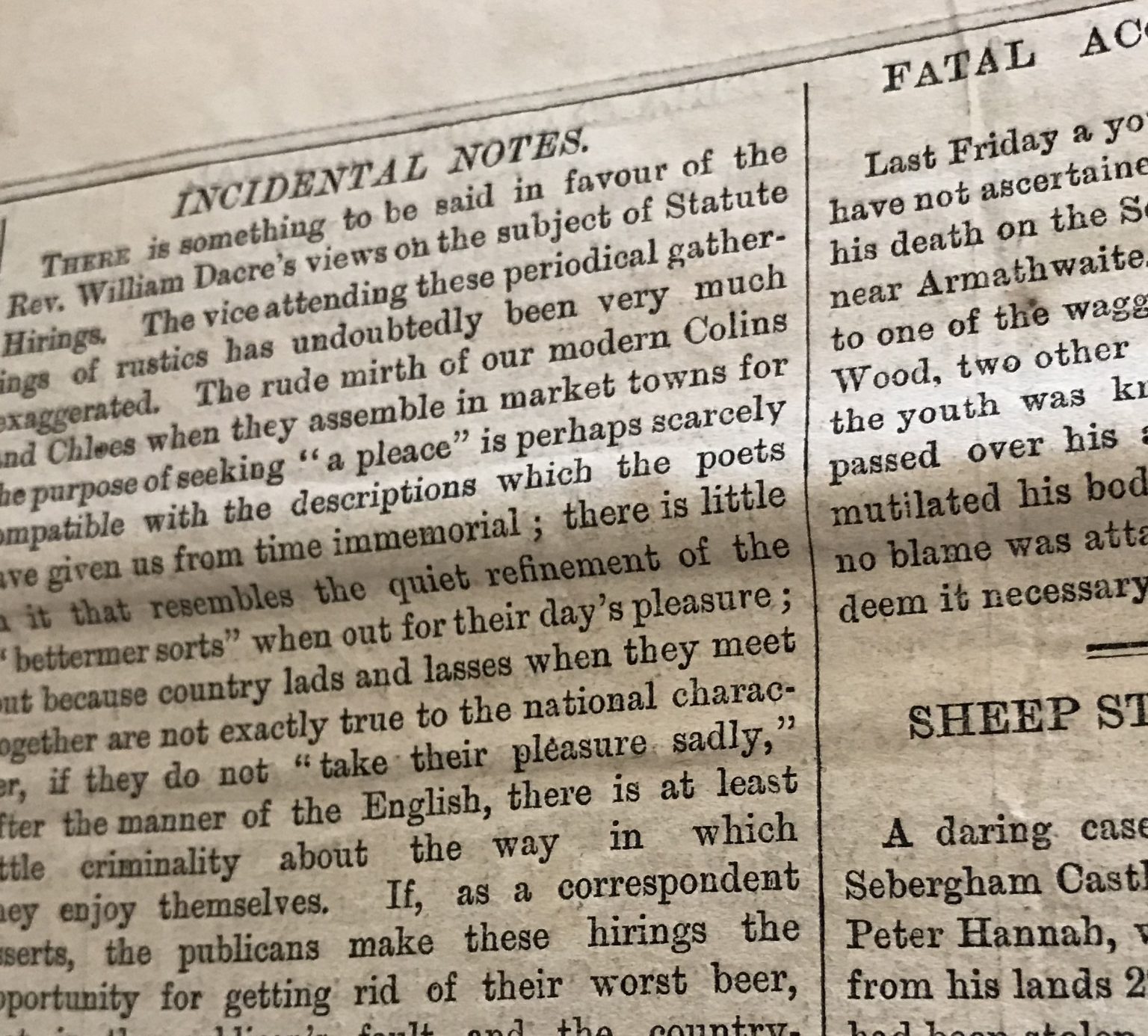 William Dacre, vicar of Irthington Cumbrian Characters