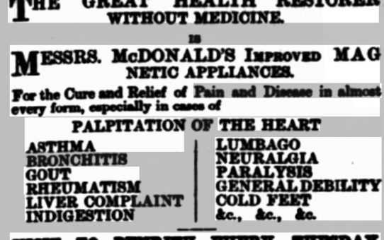 Magnetic appliances – quack cures, over-sharing and sexism in 1880s Cumbria